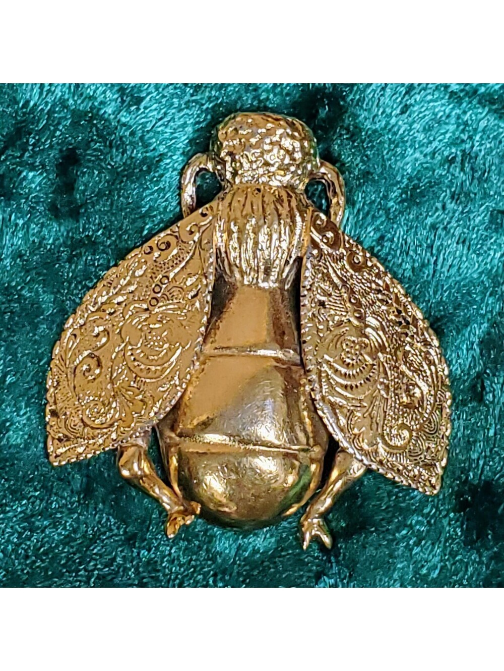 Vintage 1980s Christian Dior Boutique Gold Plated Bee Brooch Pin Authentic Rare